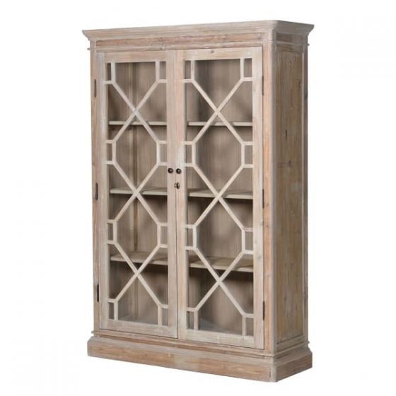 Period style Distressed tall 2 Door Display Cabinet