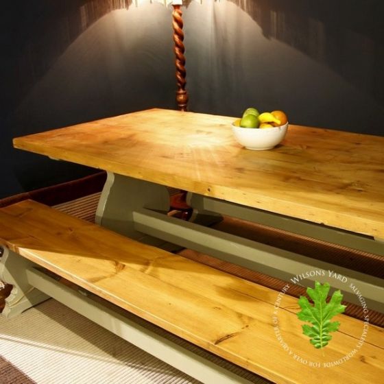 Restored Edwardian Pine Topped Table