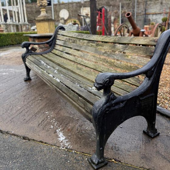 19th century London lions head park bench