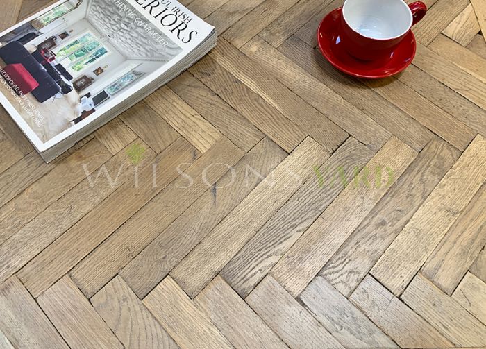 Wilson's reclaimed wood block flooring 