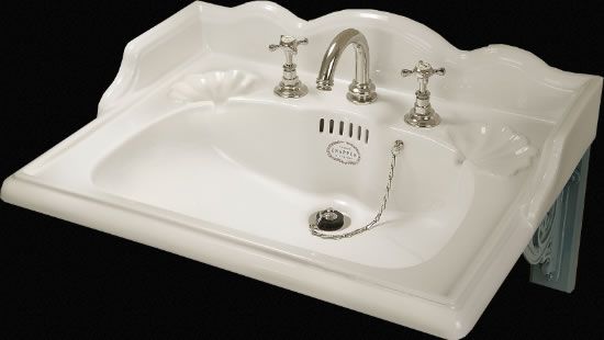 25 Inch Washbasin Mixer Set White China 3 Holes