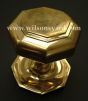 Large Brass Octagonal Centre Door Pull