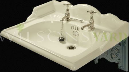 25 Inch Washbasin Set - Antique White China.