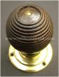 Beech Beehive Handle with Brass Stud and Brass Back PlateHidden 