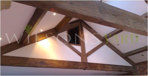 Mock gavel King post truss in pine