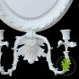 White Clay Paint Oval Sconce Mirror with 2 Candles