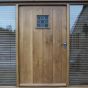 Cottage planked door & frame with side light in solid oak