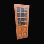 4 Panel 12 Pane Mortise and Tenon Hardwood Door