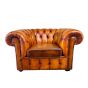 Large Vintage Pair of Chesterfield Armchairs