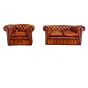 Vintage Chesterfield Suite – 2-Seater Sofa & Armchair