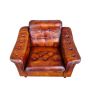 1970s Danish Rustic Armchair – Full-Grain Buffalo Leather