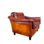 1970s Danish Rustic Armchair – Full-Grain Buffalo Leather