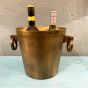 Round drop handle brass ice bucket 