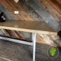 Reclaimed wooden top table metal base