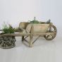 Vintage garden wooden wheelbarrow 