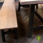 Bench with Reclaimed Bleached Pine Top and Metal Base