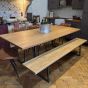 Metal base kitchen table 7ft 3" x 3ft 3"
