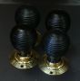 Ebonized Beech Beehive Door Handle / Door Knob with Brass Back Plate