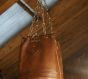 retro tan leather punching bag
