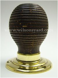 Beech Beehive Handle with Brass Stud and Brass Back PlateHidden 