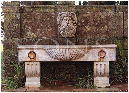 The Triton Collection - Horse Trough Wall Fountain with Neptunes Head