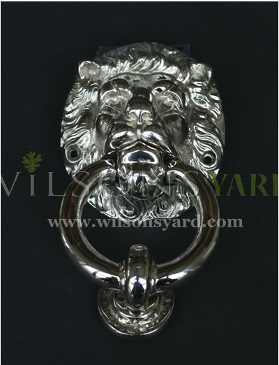 Small Lion Nickel Door Knocker