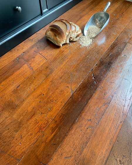 Reclaimed Mahogany plank flooring 