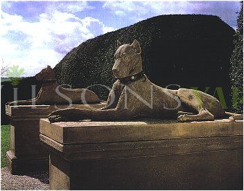 The Triton Collection - Pair of Kingsale Hounds on Tall Plinths