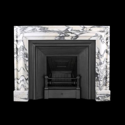 Baroque bolection Italian marble fireplace surround