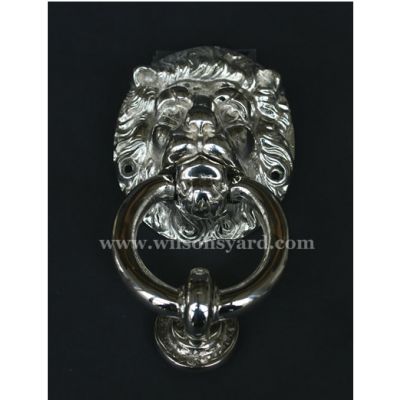 Small Lion Nickel Door Knocker