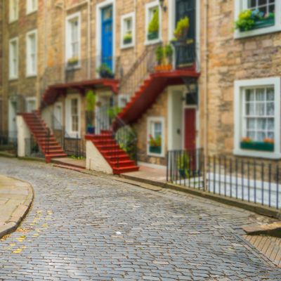Reclaimed random Edinburgh street cobbles. Sold per ton bag 