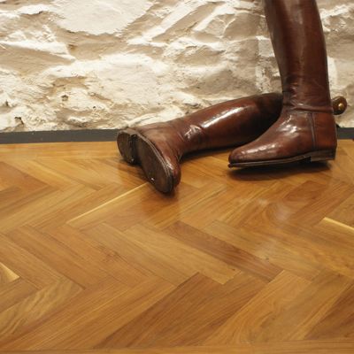 Salvaged Ascot Teak parquet flooring 