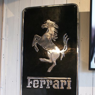 Large Ferrari cast Aluminium wall sign 