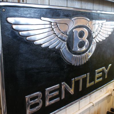 Large Bentley cast Aluminium wall sign 