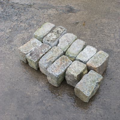 Reclaimed light Grey Granite cobble stones 
