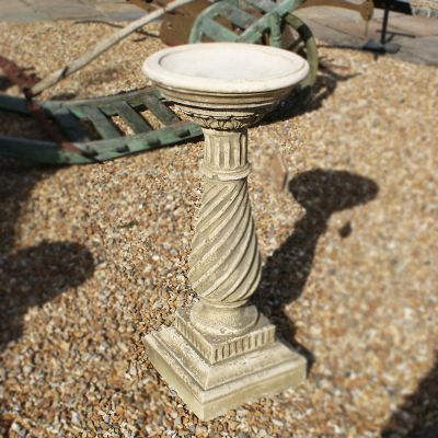 Stone Barley  Twist Birdbath 