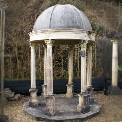 Antique style stone Garden temple ex - display - sold ref inv no: 115502