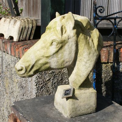 Pair of stone horses head  - SOLD REF INV NO: 112757