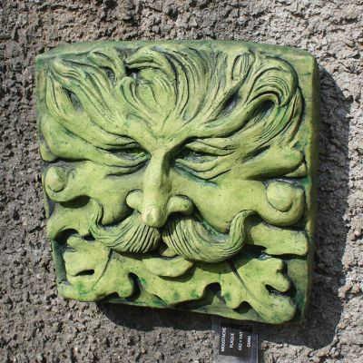 Moustache green man wall plaque 