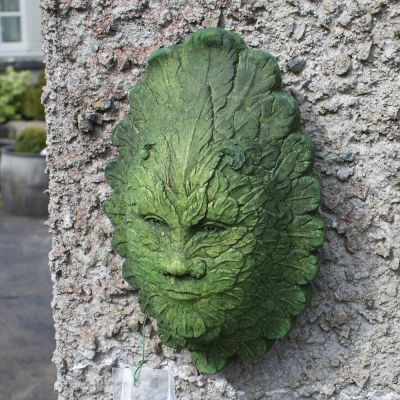 Feather green man wall plaque 