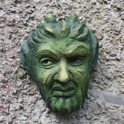 Decorative Pan Faunus green man wall plaque 