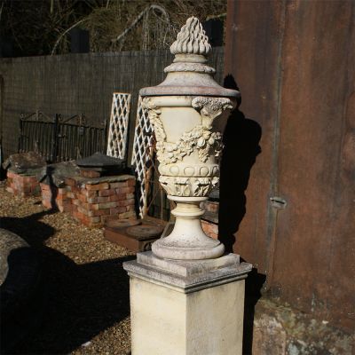 The Triton Colleciton - Large Doulting Urn on full height slim classical plinth