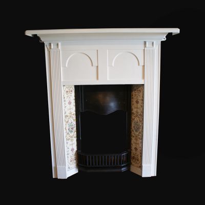 Restored Arts & Crafts cast iron fireplace 