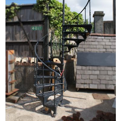 Original Victorian spiral staircase with decorative filigree tread detail - sold ref inv no: 113571