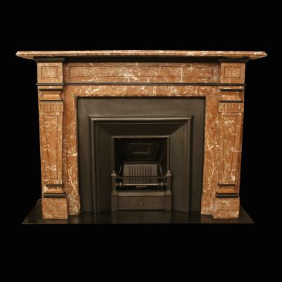 Beautifully Restored Edwardian Chimney Piece In Stunning Rouge Marble