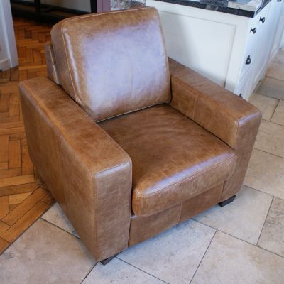 Vintage style leather armchair
