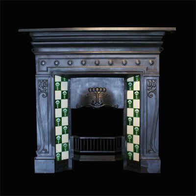 Restored Art Nouveau fireplace