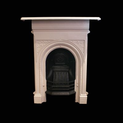 Beautiful restored Victorian cast iron fireplace 