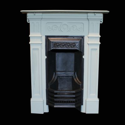 Matching pair of Victorian cast iron bedroom fireplaces 