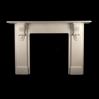 Early Victorian style white marble fireplace surround